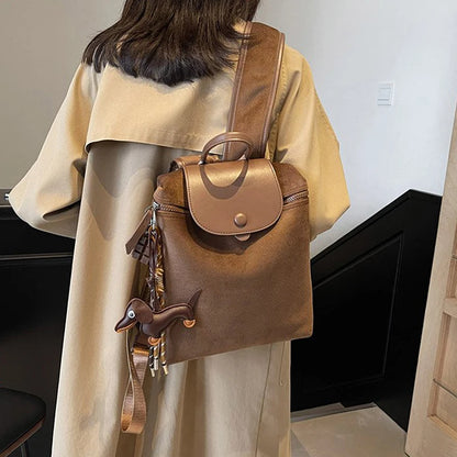 Leather Sausage Dog Keychain