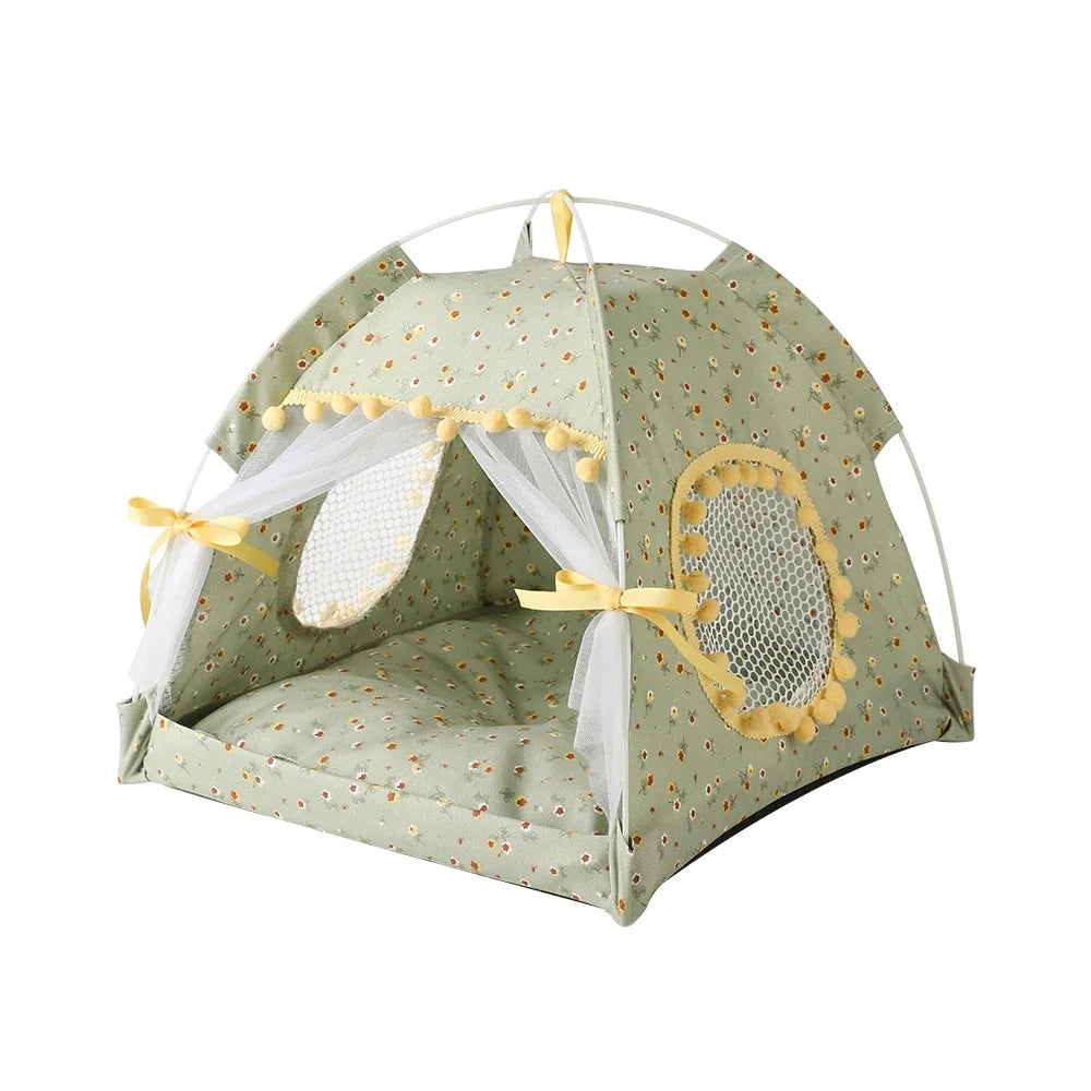 Floral Foldable Pet Tent House