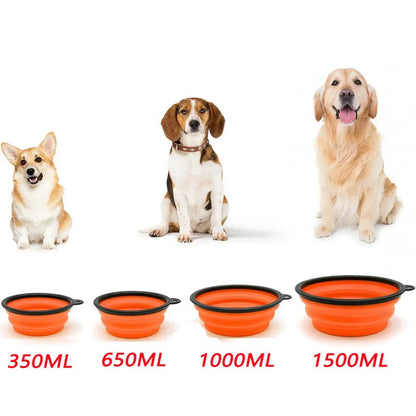 Folding Portable Silicone Dog Feeder Bowl