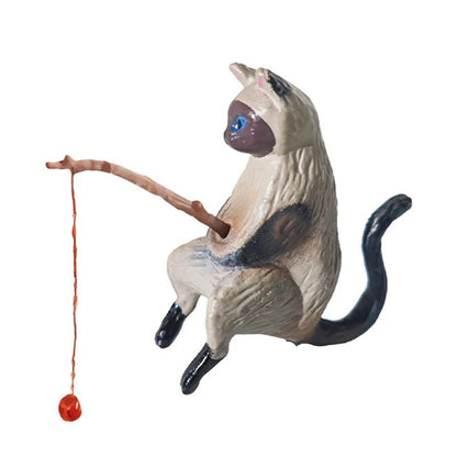 Fishing Cat Aquarium Figures