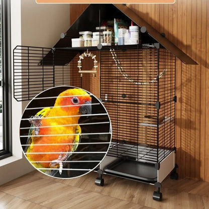 Wire Bird Cage with Storage