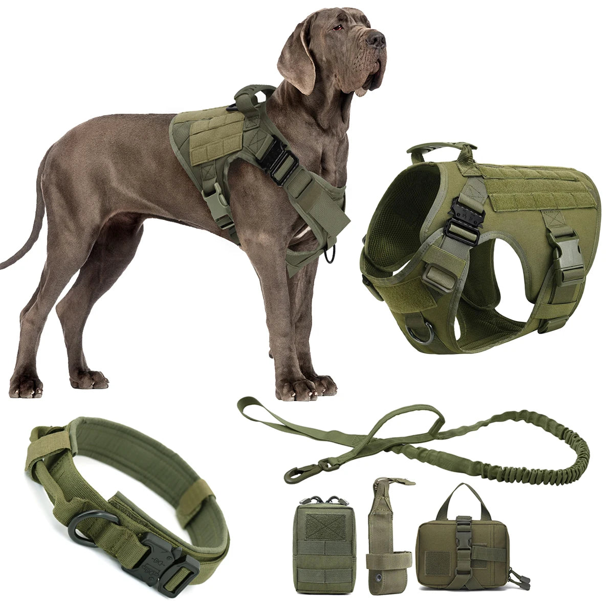 Military Tactical Dog Harness Set 4