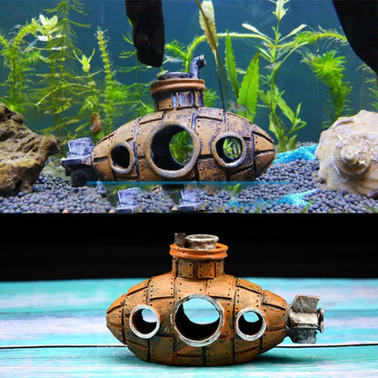 Resin Submarine Aquarium Cave