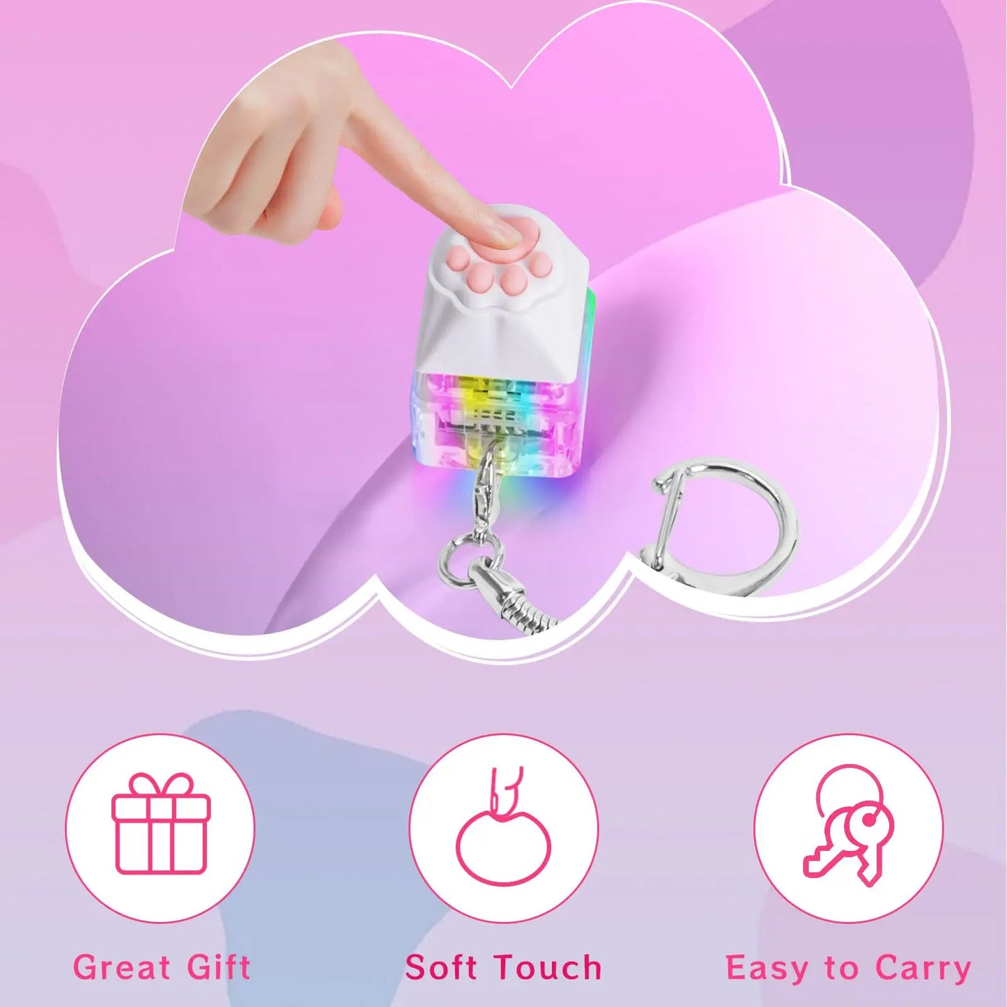 Paw Fidget Clicker Keychain