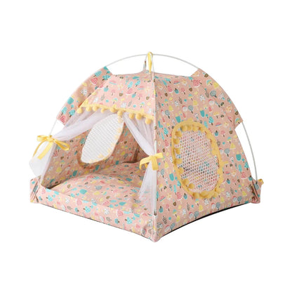 Floral Foldable Pet Tent House