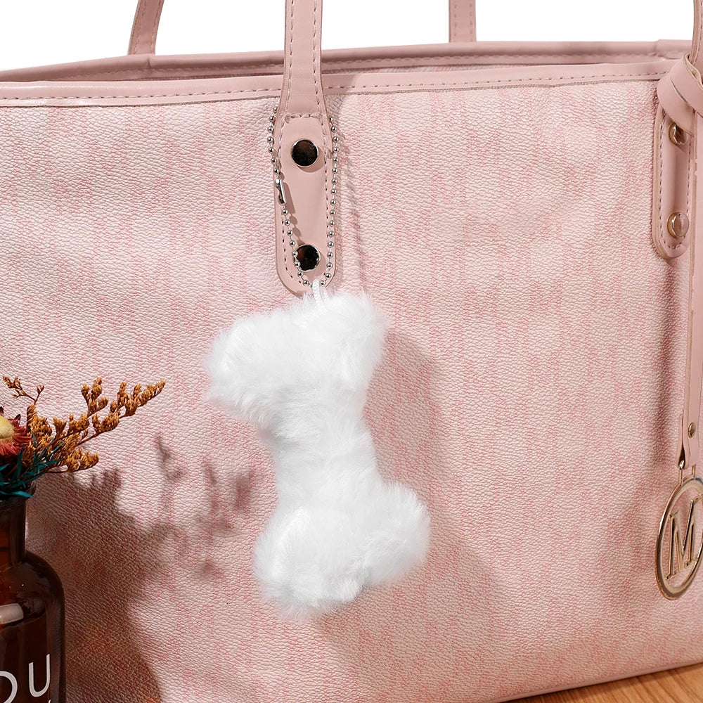 Dog Bone Plush Keychain