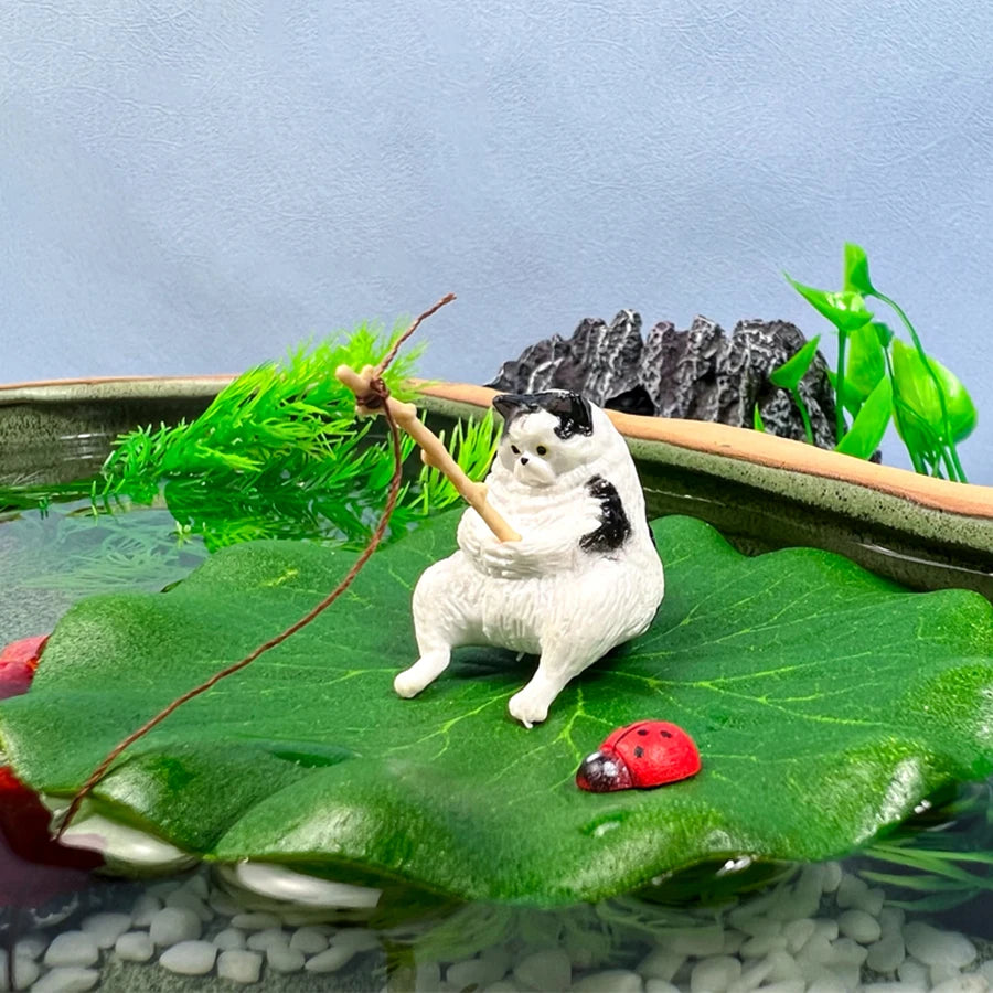 Fishing Cat Aquarium Figures