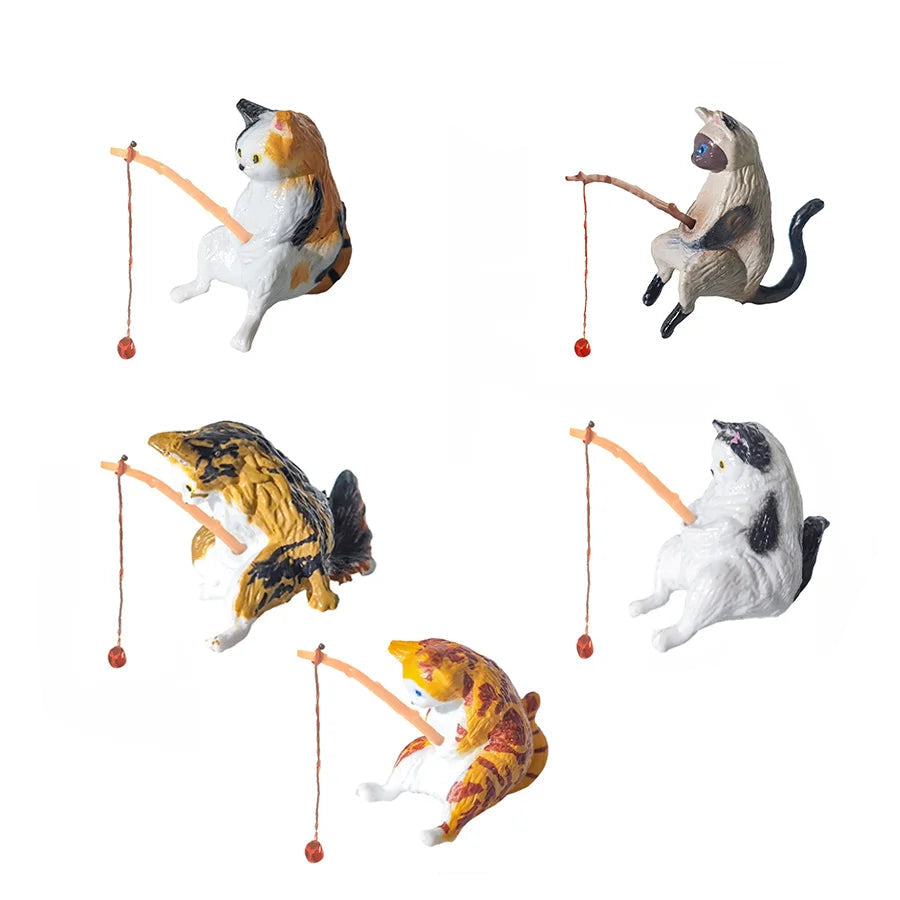 Fishing Cat Aquarium Figures