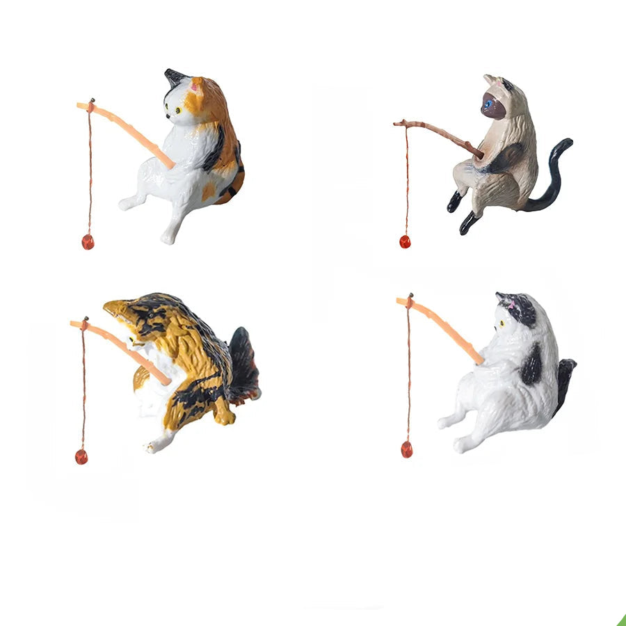Fishing Cat Aquarium Figures
