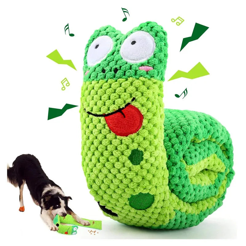Indestructible Plush Squeaky Snail for Small Dogs