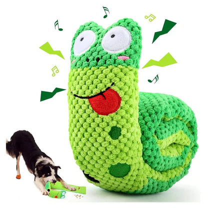 Indestructible Plush Squeaky Snail for Small Dogs