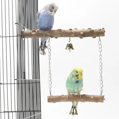 Double-Layer Parrot Stand Pole