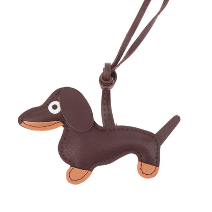Leather Sausage Dog Keychain