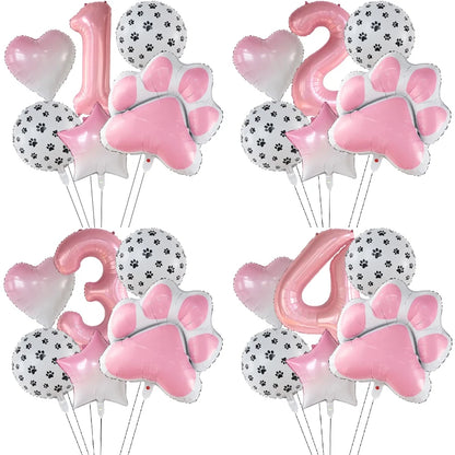 Number & Paw Foil Balloons