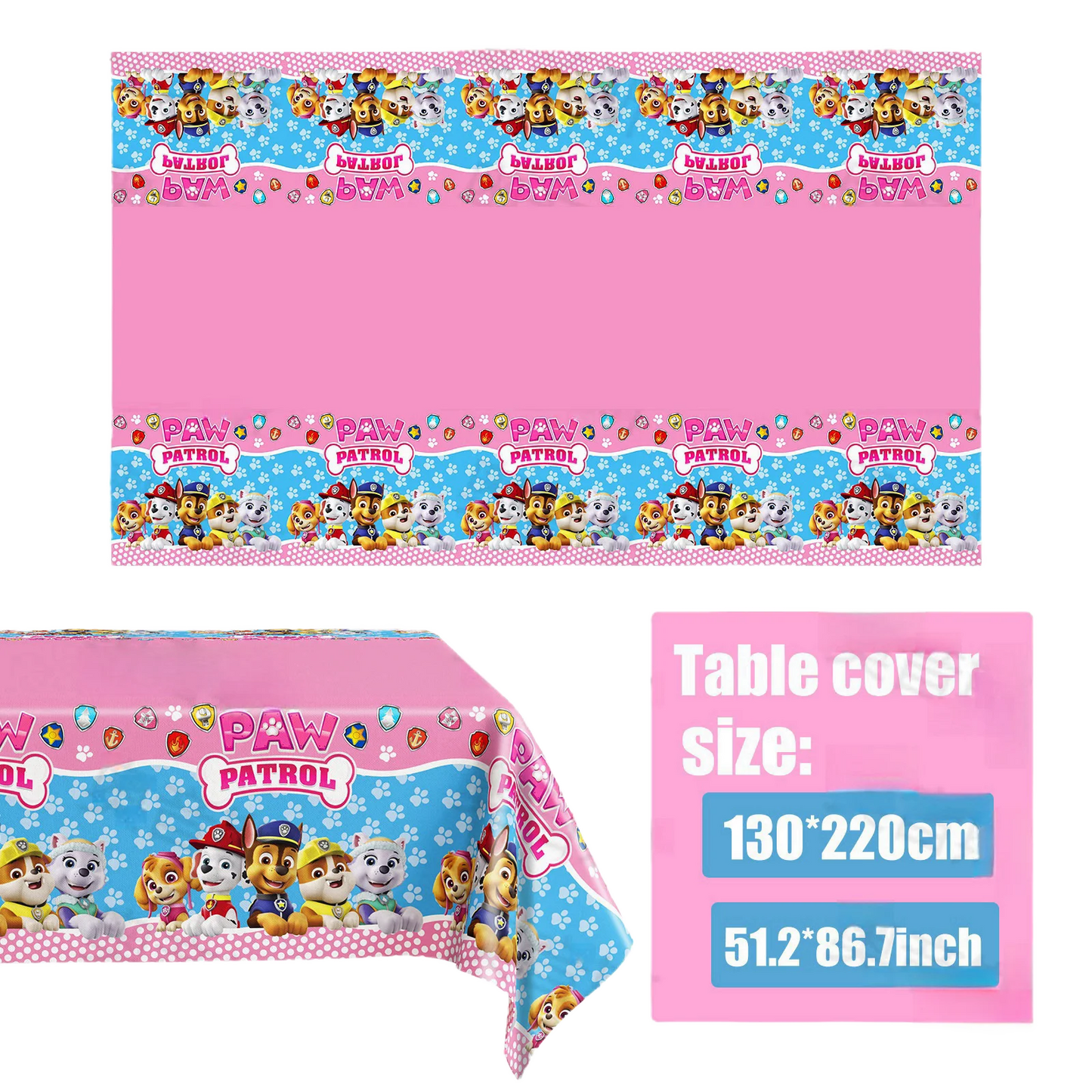 Paw Patrol Birthday Party Tablecloth