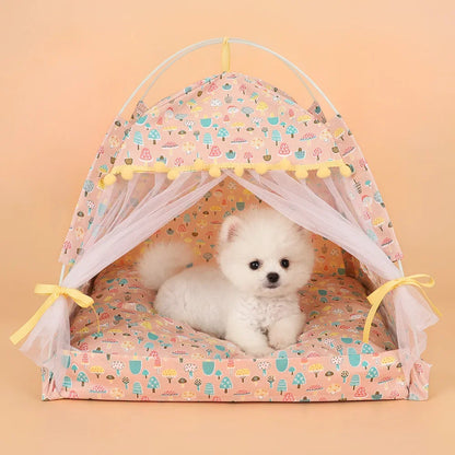 Floral Foldable Pet Tent House