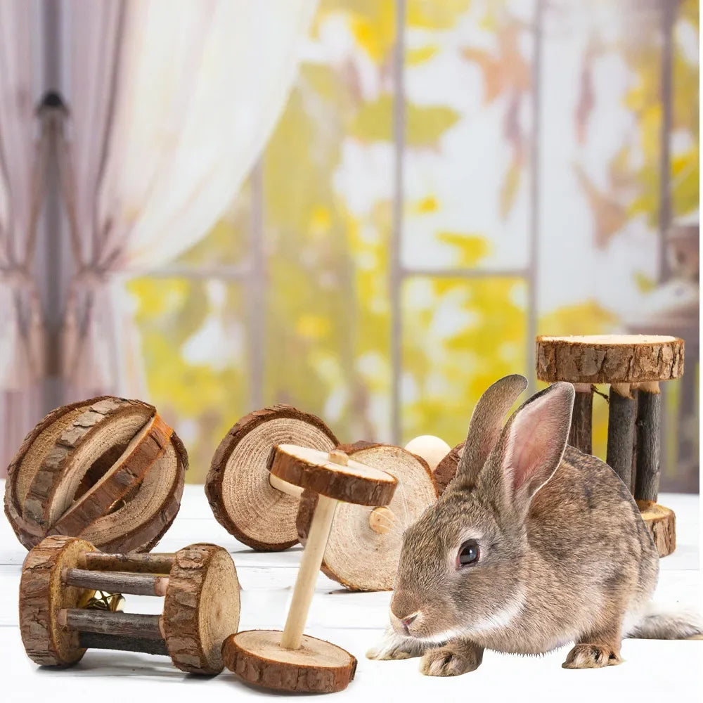 Wooden Rabbit Roller Toy