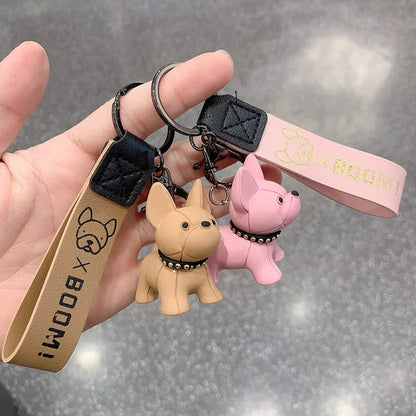 PU Leather French Bulldog Keychain