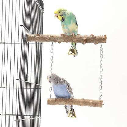 Double-Layer Parrot Stand Pole