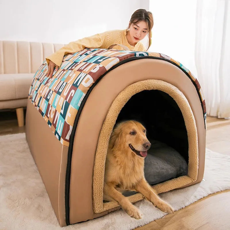 Large Dog House with Removable Cushion