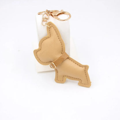 PU Leather French Bulldog Keychain 1