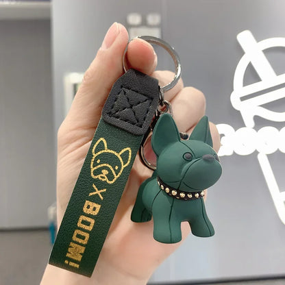 PU Leather French Bulldog Keychain