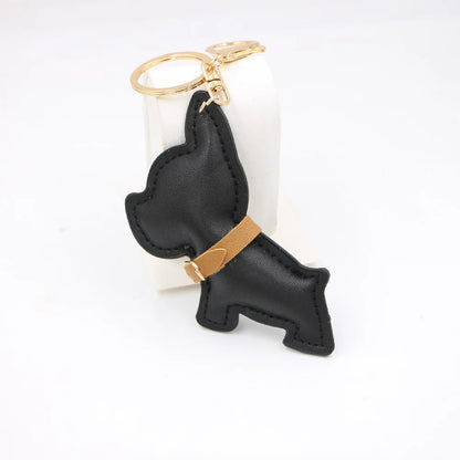 PU Leather French Bulldog Keychain 1