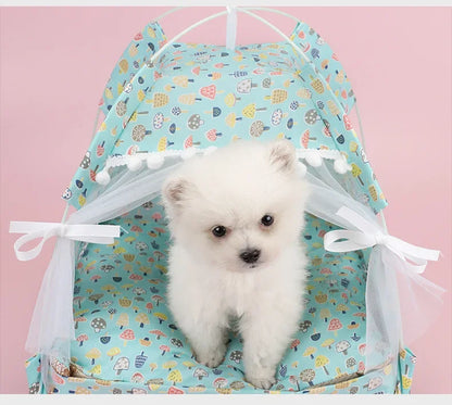Floral Foldable Pet Tent House