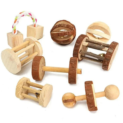 Wooden Rabbit Roller Toy