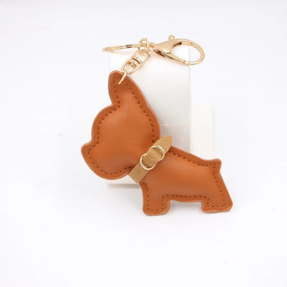 PU Leather French Bulldog Keychain 1