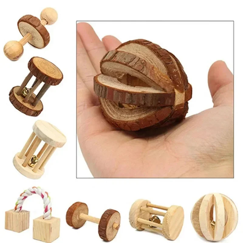 Wooden Rabbit Roller Toy