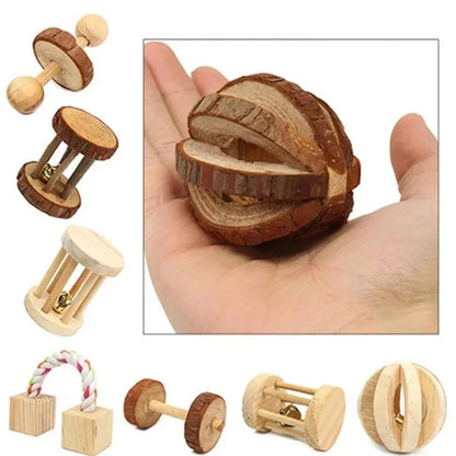 Wooden Rabbit Roller Toy