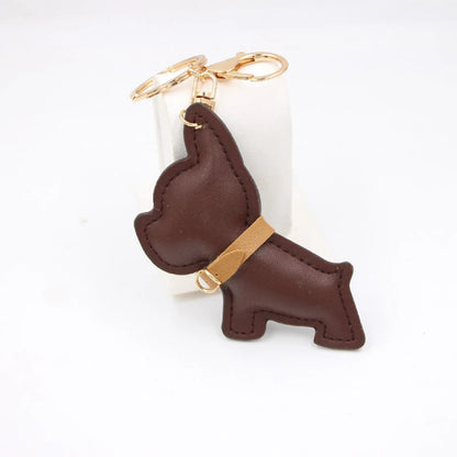 PU Leather French Bulldog Keychain 1